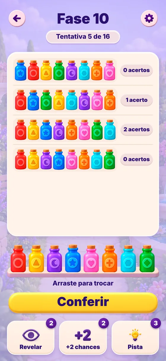 Fase com 8 garrafas